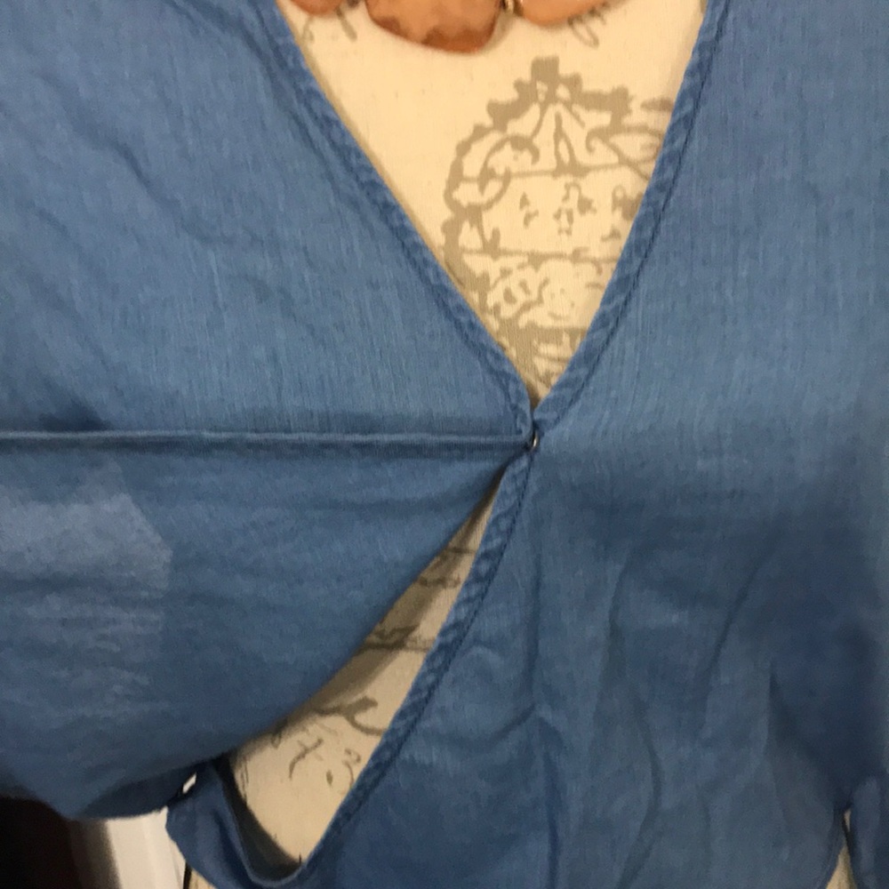Madewell Lightweight Denim Wrap Top - Picture 5 of 7